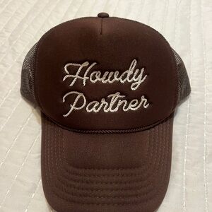 Brown Trucker Cap with Embroidered Text